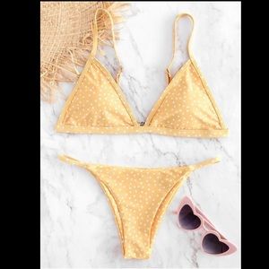 Zaful Swim Yellow Polka Dot Bikini Poshmark